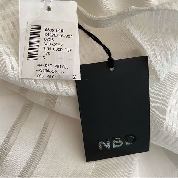 NBD I’m Good Tee Dress Ivory Size Small - Picture 8 of 9